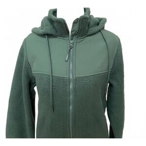 NWOT Dakini Green Fleece Hooded Zip-Up Jacket- women’s small